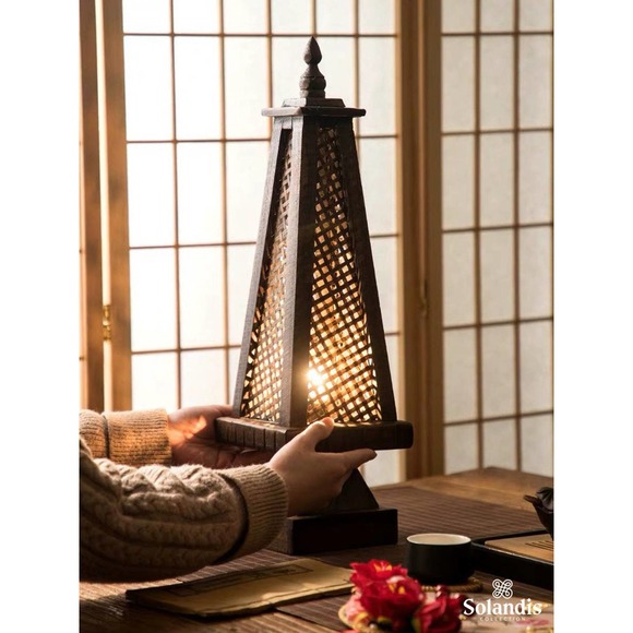 Handmade bamboo lamp, Table lamp, Bedside lamp, Teak & Bamboo light, Home decor - Picture 5 of 7